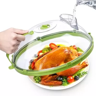 Microwave Splatter Cover 12 Inch For Food With Handle And Water Steamer Clear • $36.82