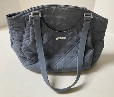 Women's Handbag Vera Bradley Purse Slate Blue/Gray Microfiber Cloth Shoulder Bag • $29.84