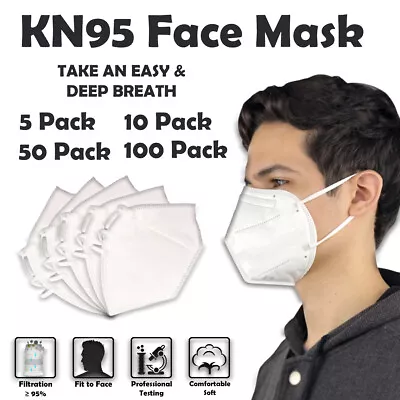 5-100pcs KN95 Disposable Face Mask Protective Respirator Cover 5-Layer K-N95 • $89.99