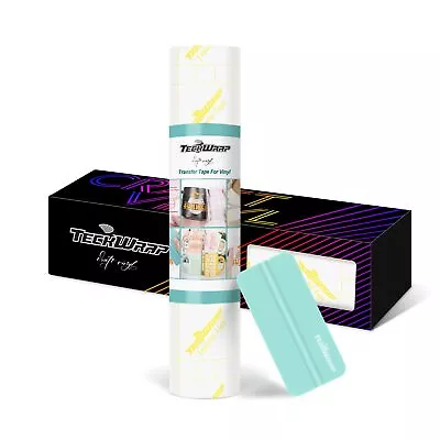 TECKWRAP Transfer Tape For Glitter Vinyl High Tack 12” X 30 FT Alignment Yell... • $25.36