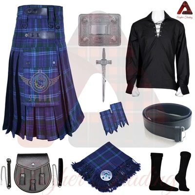 $120 • Buy Spirit Of Scotland Tartan Utility Kilt 10 PCS Set