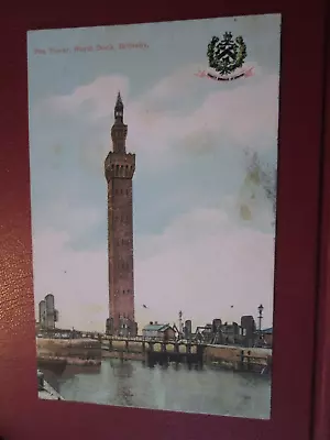 £3.99 • Buy Postcard Of The Tower, Royal Dock, Grimsby (1905 Posted) With Coat Of Arms