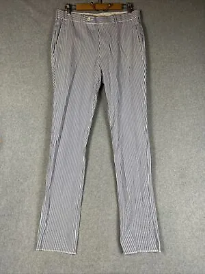 Brooks Brothers Pants Mens 41R/35W Blue Seersucker Regent Fit Chino Unhemmed • $19.80