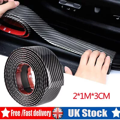 £7.91 • Buy Car Carbon Fiber Rubber Edge Guard Strip Door Sill Protector Accessories 3CMx2M 
