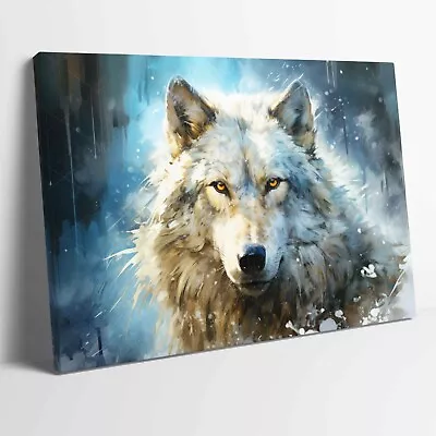 Wolf Portrait Stretched Canvas Or Unframed Poster Wall Art More Sizes • £12.99