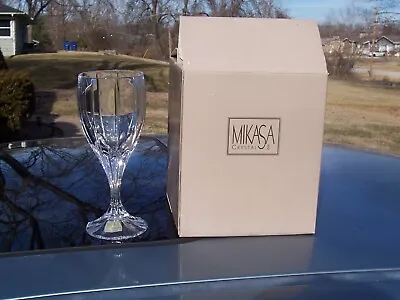 NIB Mikasa Crystal Berkeley 7 1/4  Water Goblets SN108/1001 Set 4 Original Box • $34