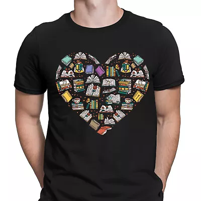 £8.49 • Buy Book Lover Heart Librarian Gift Reading Funny Mens T-Shirts Tee Top #GVE