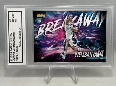 Victor Wembanyama BreakAway Rookie Graded Gem Mint 10 2023-24 Panini Instant • $28.47