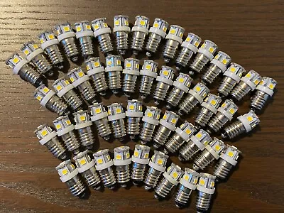 50 New Warm White Screw Base LED Lamp Light Bulbs 6v 6.3v 8v Replace #40 #46 E10 • $55