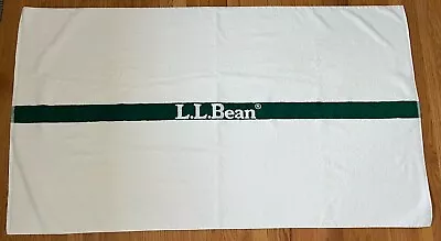 Vintage L.L Bean White Green Stripe Boat Beach Bath Towel Martex 35x66” Huge • $49.95