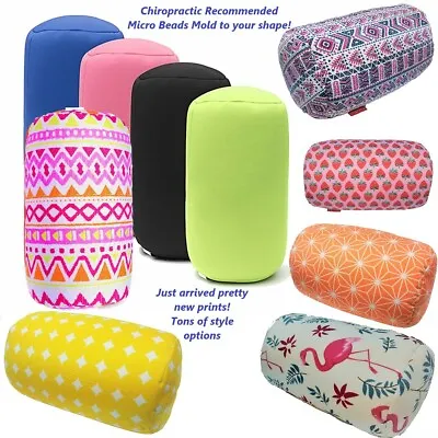 Micro Bead Roll Pillow Cushion 14  X 6  Comfort Head Neck Back Waist Travel Home • $13.29