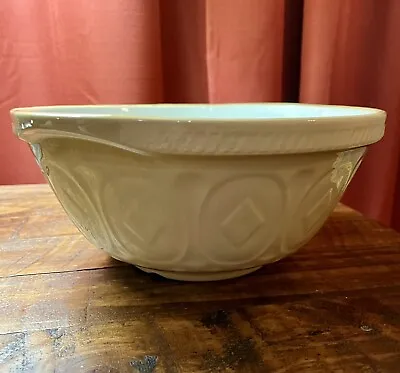 Vintage GREEN’S GRIPSTAND Large Mixing Bowl Yellow Ware Ceramic England 11.5” • $35