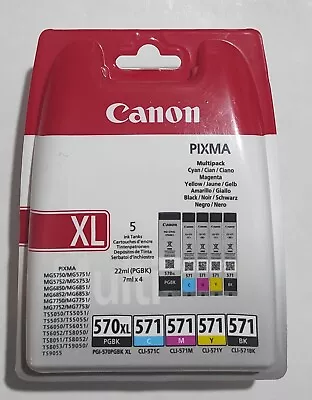 Genuine Canon PGI-570XL/CLI-571 Multipack CLI-CMYK  MG5750 MG5751 MG5752  New • £42