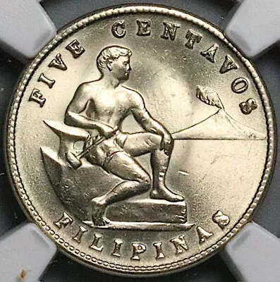 1944-S NGC MS 64 Philippines 5 Centavos Mint State USA Coin (24031703C) • $99