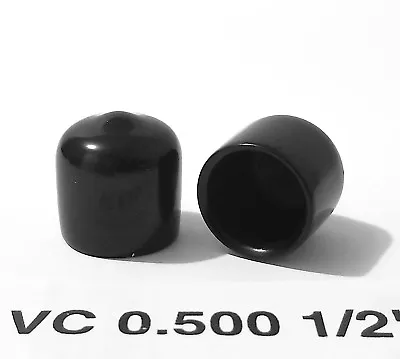 0.500  1/2  Black Vinyl Rubber Flexible Round Tube Tubing Pipe End Cover Caps • $7.98