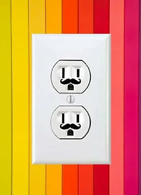 Wall Art Mustache Decal Mustache Stickers Wall Decal Gift Wall Outlet Plug • $1.50