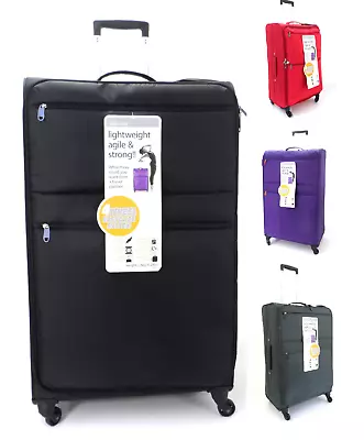 Feather Lightweight 4 Wheel Spinner Suitcases Travel Cabin Tolley Luggage Bag • £27.99