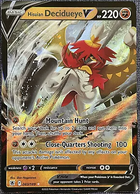 Pokemon TCG - Hisuian Decidueye V Ultra Rare Holo - 083/189 - Astral Radiance • $1.45