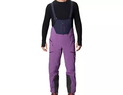 Mountain Hardwear Mens Exposure 2 Gore-Tex GTX Pro Ski/Snow Bib Medium Purple • $140