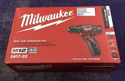 Milwaukee M12 3/8  Drill/Driver Kit (2407-22) • $84.99