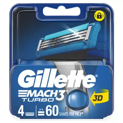 Gillette Mach3 Turbo Replacement Cartridges 4 Pack • $27.50