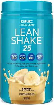 GNC Total Lean Lean Shake 25 Hunger Satisfying Protein Powder - Banana 1.83 Lb • $56.99