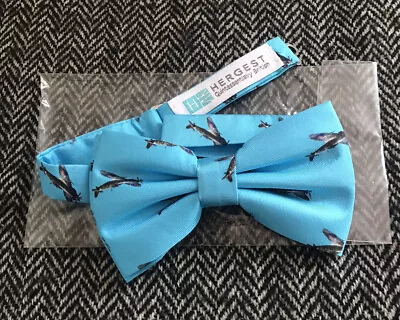 Hergest Handmade Spitfire Pre-tied Silk Bow-tie Bnwt • £7.95