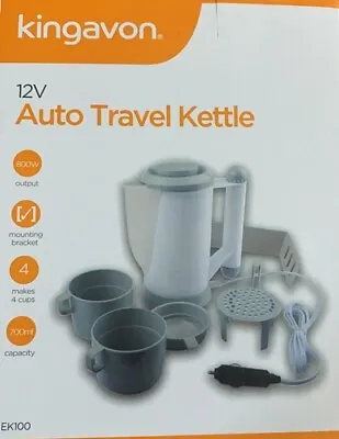 750ml 12v Electric Kettle Water Car Van Lorry Travel Portable Camping BB-EK100 • £12.95