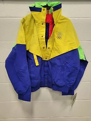 Vintage Olympic Jacket The Charlotte Observer NWT Neon Style Auto • $9.98