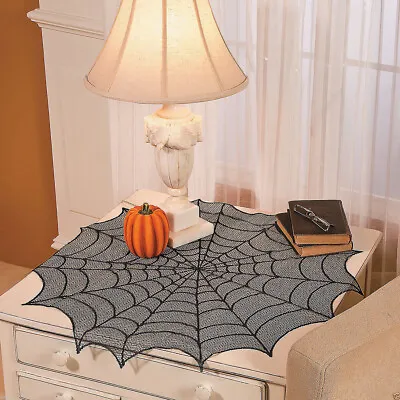 Halloween Prank Creepy Spiderweb Black Table Cover Tablecloth Party Props Decor • £2.82