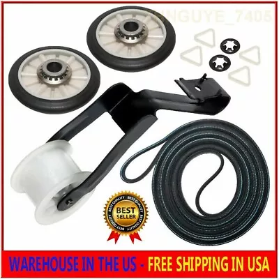 Dryer Repair Kit Belt Pulley Rollers For Maytag MEDC215EW1 MEDC200XW1 MEDC400VW0 • $27.71