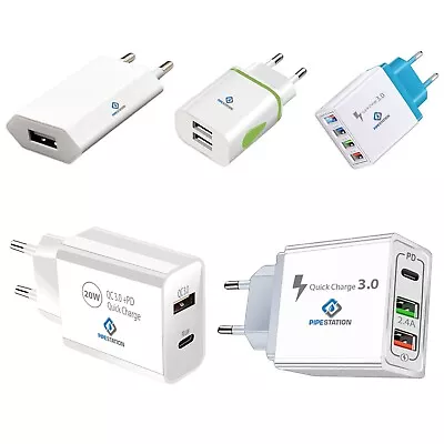 EU 2 Pin To USB Plug Adapter Travel Charger Europe Adaptor IPhone Samsung • £8.99