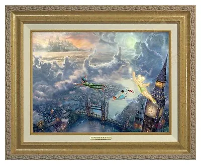 £323.35 • Buy Thomas Kinkade Tinker Bell & Peter Pan 12  X 16  Canvas Classic (Gold Frame)