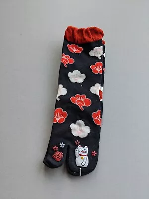 Tabi Split Toe Cotton Crew Socks - Flip Flops - Japanese 🎀 FREE UK P&P For 5 • £6.20