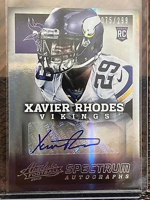 Xavier Rhodes 2013 Absolute  Spectrum Autographs  Rookie Autograph Auto Rc /299! • $10.99