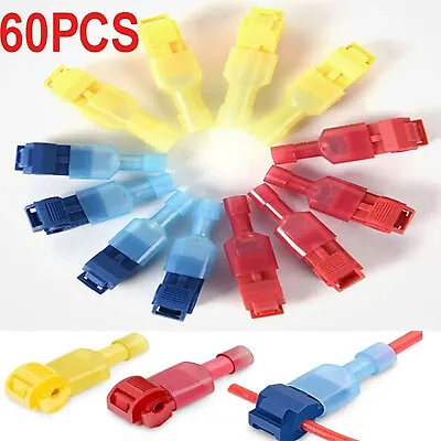 T-Tap Wire Connector Cable Crimp Quick Splice Red And Blue Wire Terminals 60pcs • $13.99