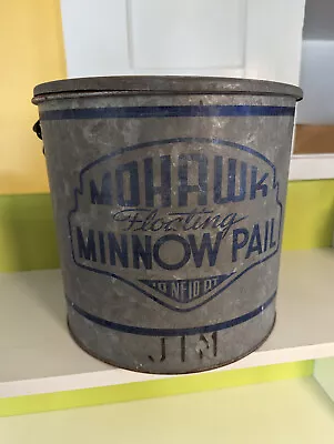 Vintage Mohawk Floating Minnow Pail 10 Qt Galvanized Bucket • $49.50