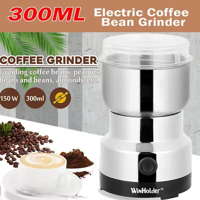 Winholder Stainless Electric Coffee Grinder Grinding Milling Bean Nut Blender • £11.99