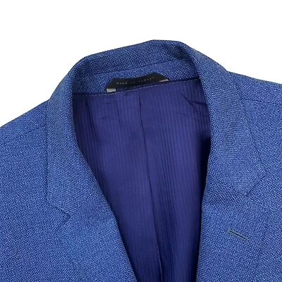 Mens 40 R HUGO BOSS X Reda Light Blue Super 100's Hopsack Knit Blazer • $89.95