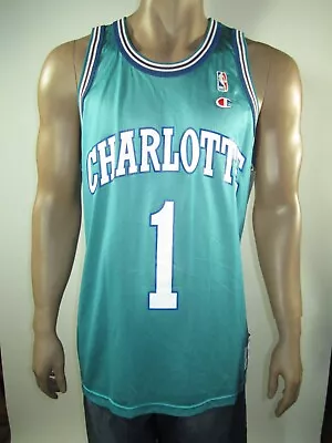 Muggsy Bogues Charlotte Hornets Champion Jersey XL 48 NWT Vtg NBA Rare • $199