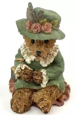 Vintage 1993 KK Home Interiors Female Bear Green Dress And Hat 3 Inch Figurine • $14.24