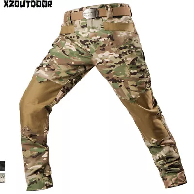 Army Men's Tactical Pants Military Cargo Waterproof Ripstop Trousers Hiking Camo • $37.99