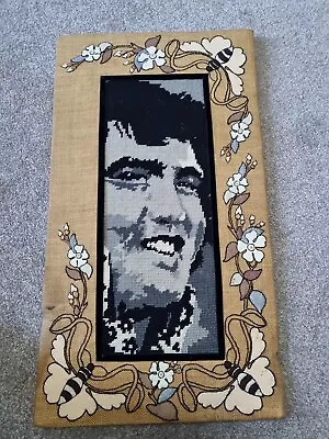 Vintage Elvis Presley Tapestry Needlepoint  65x35 Cm Rare (Needs Framing)  • $37.30