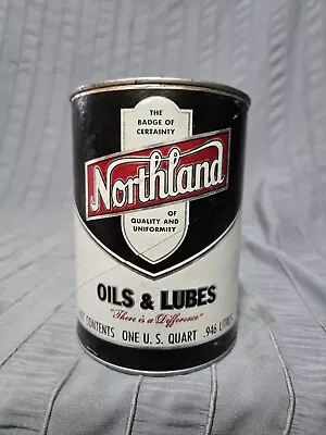 NOS FULL ~ NO LEAKS 10w Oil  NORTHLAND MOTOR OIL Old 1 Quart Can Vintage  • $24