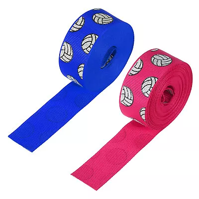 2Roll 7/8 ×5Yard Volleyball Grosgrain Craft Ribbon Burlap Ribbon Rose Red Blue • $10.51