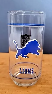 Vintage 1980's Detroit Lions 16 Oz NFL Football Mobil Drinking Glass/Tumbler • $10.95