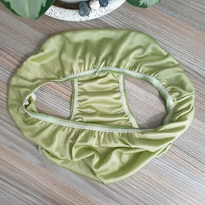 Slippery Nylon Panty Olive Green Bikini Double Gusset Brief Size 7-8 Hip 38-42  • $32.53