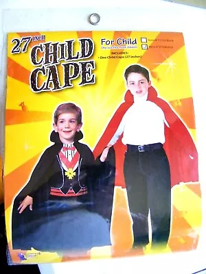 27  Red Satin Polyester Child Cape Vampire Magician Halloween Costume Accessory • $7.75