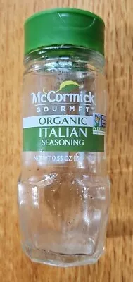 McCormick Gourmet Glass Spice Bottle Organic Italian Seasoning Green Lid & Label • $4.99