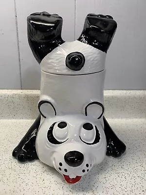 Vintage McCoy Panda Bear Cookie Jar Porcelain Painted Kitchen Decor Classic Art • $34.95